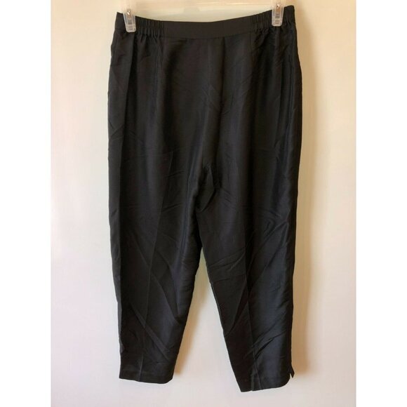 Silks by ISC Medium Lined Black Silk Pleated Pants - Picture 7 of 8